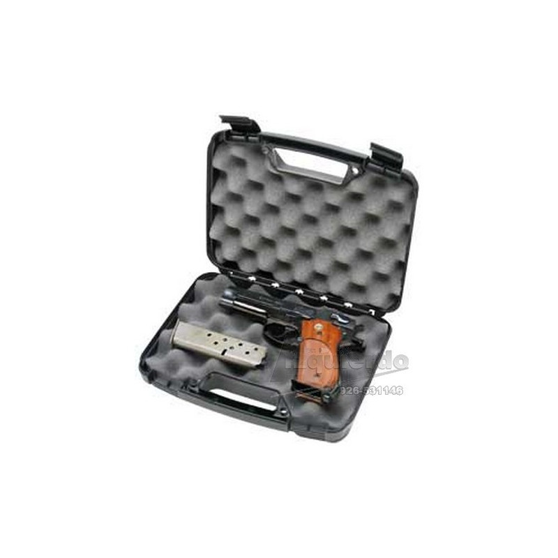 Caja MTM para revolver.- pistola. 4"  negra