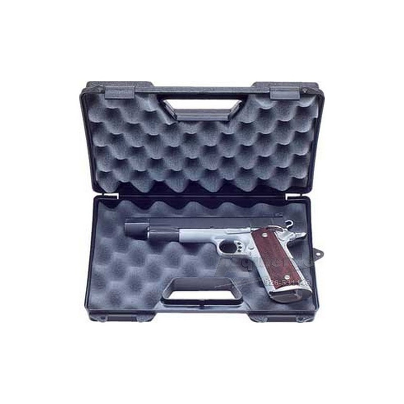 Caja MTM para revolver.- pistola. 6"  negra