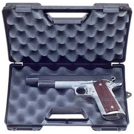 Caja MTM para revolver.- pistola. 6"  negra