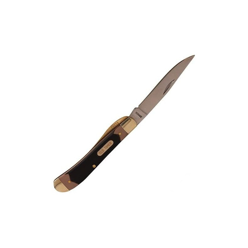 Navaja bolsillo marron y metal OLD TIMER