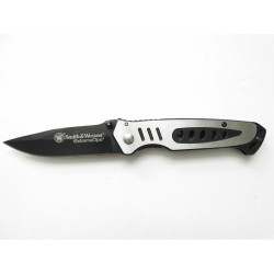 Navaja plegable negra y mango de aluminio Smith & Wesson (OB)